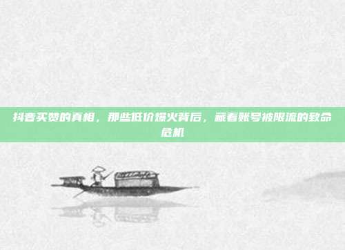 抖音买赞的真相,那些低价爆火背后,藏着账号被限流的致命危机