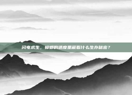 闪电求生，蟑螂的速度里藏着什么生存秘密？