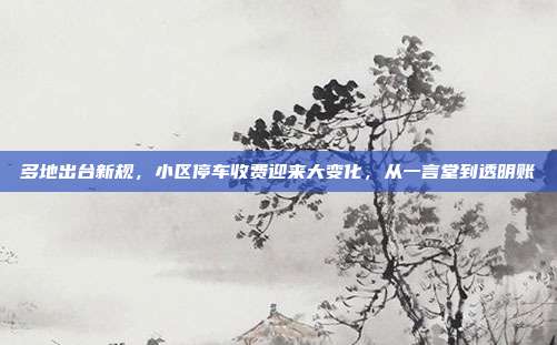 多地出台新规,小区停车收费迎来大变化,从一言堂到透明账