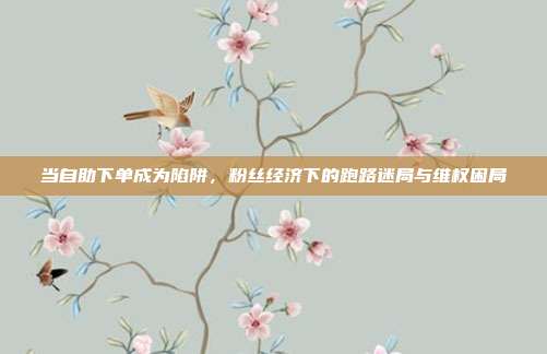 当自助下单成为陷阱,粉丝经济下的跑路迷局与维权困局