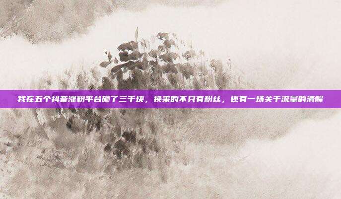 我在五个抖音涨粉平台砸了三千块,换来的不只有粉丝,还有一场关于流量的清醒