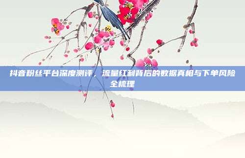 抖音粉丝平台深度测评,流量红利背后的数据真相与下单风险全梳理