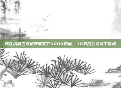 我在凌晨三点给账号买了5000粉丝，30天后它变成了这样