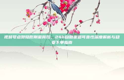 视频号点赞隐形刚需背后，24h自助渠道可靠性深度解析与稳妥下单指南