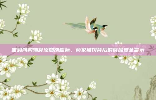 宝妈网购辅食添加剂超标,商家被罚背后的食品安全警示