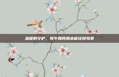 温暖的守护，母牛如何用本能诠释母爱