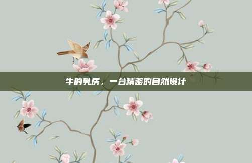 牛的乳房，一台精密的自然设计