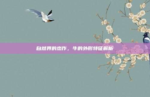 自然界的杰作,牛的外形特征解析
