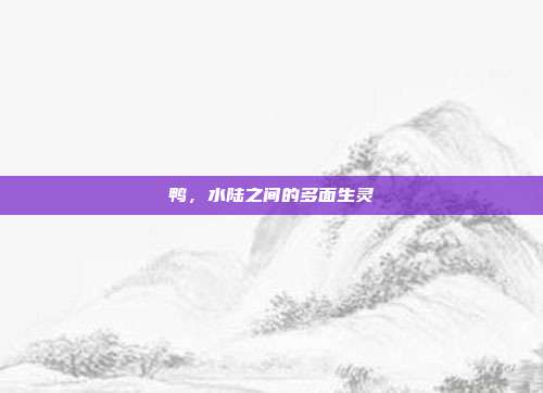 鸭，水陆之间的多面生灵
