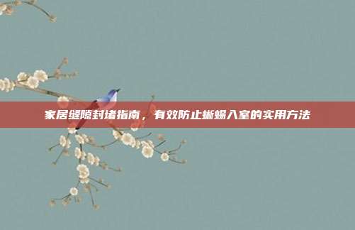 家居缝隙封堵指南,有效防止蜥蜴入室的实用方法