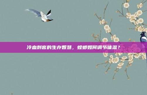 冷血刺客的生存智慧，螳螂如何调节体温？