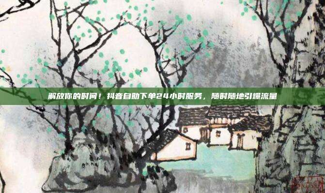 解放你的时间！抖音自助下单24小时服务，随时随地引爆流量