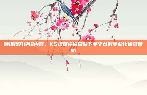 精准提升评论内容，KS指定评论自助下单平台的专业化运营策略