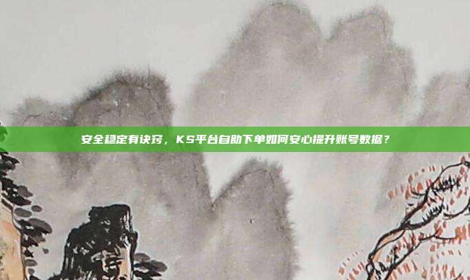 安全稳定有诀窍，KS平台自助下单如何安心提升账号数据？