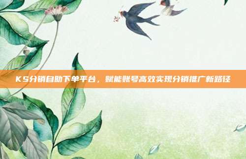 KS分销自助下单平台，赋能账号高效实现分销推广新路径