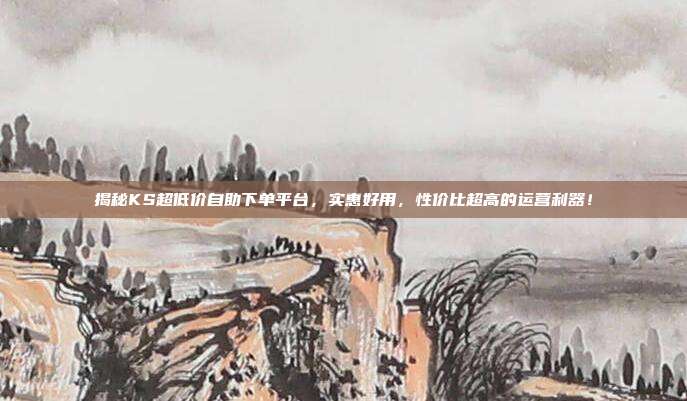 揭秘KS超低价自助下单平台，实惠好用，性价比超高的运营利器！