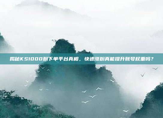 揭秘KS1000粉下单平台真相，快速涨粉真能提升账号权重吗？