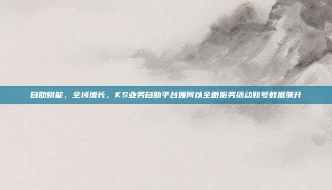 自助赋能，全域增长，KS业务自助平台如何以全面服务撬动账号数据飙升