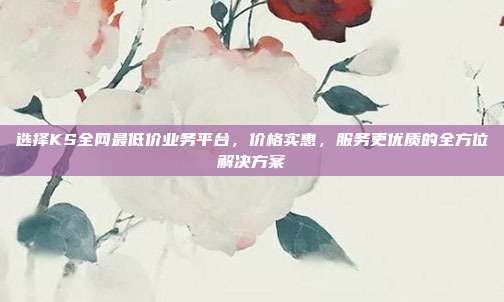 选择KS全网最低价业务平台，价格实惠，服务更优质的全方位解决方案