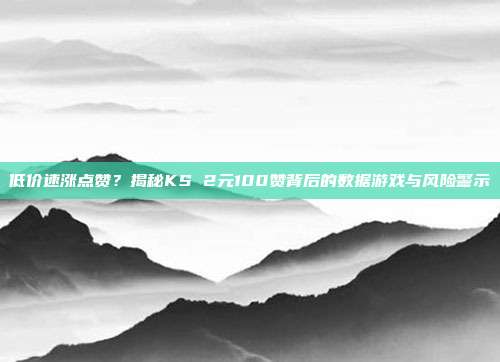 低价速涨点赞？揭秘KS 2元100赞背后的数据游戏与风险警示