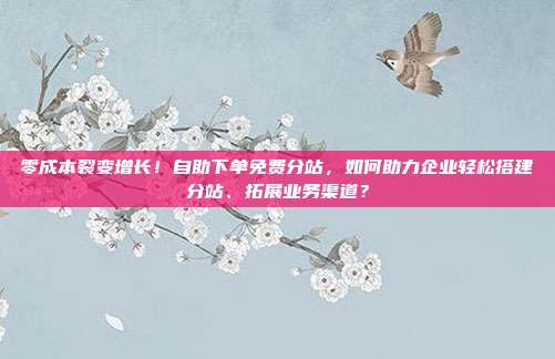 零成本裂变增长！自助下单免费分站，如何助力企业轻松搭建分站、拓展业务渠道？