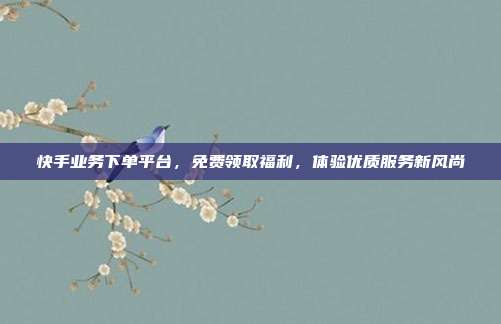 快手业务下单平台,免费领取福利,体验优质服务新风尚