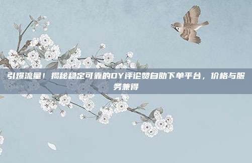 引爆流量!揭秘稳定可靠的DY评论赞自助下单平台,价格与服务兼得