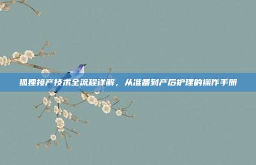 狐狸接产技术全流程详解，从准备到产后护理的操作手册