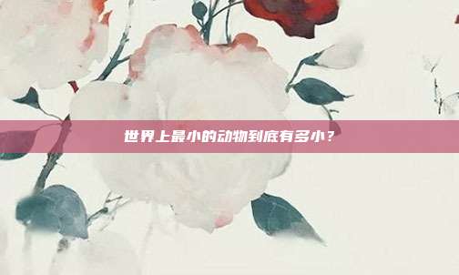 世界上最小的动物到底有多小？