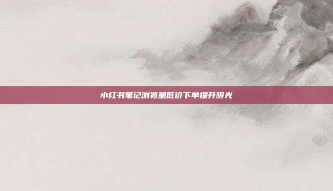 小红书笔记浏览量低价下单提升曝光