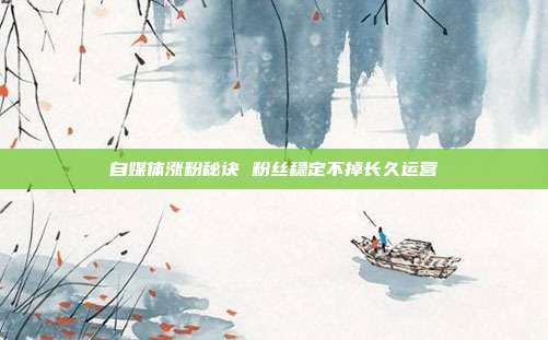 自媒体涨粉秘诀 粉丝稳定不掉长久运营