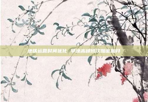 地铁运营时间优化 早晚高峰班次加密加开