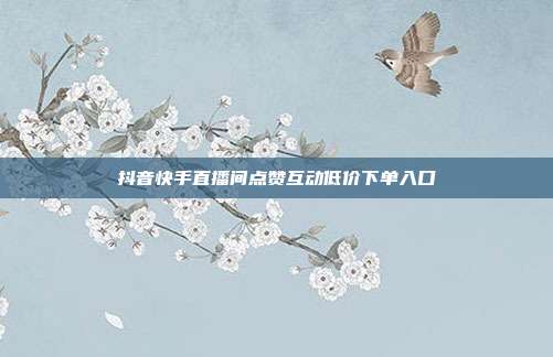 抖音快手直播间点赞互动低价下单入口