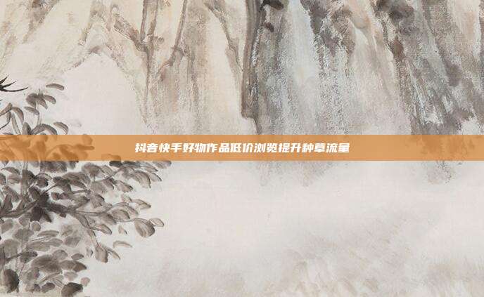 抖音快手好物作品低价浏览提升种草流量