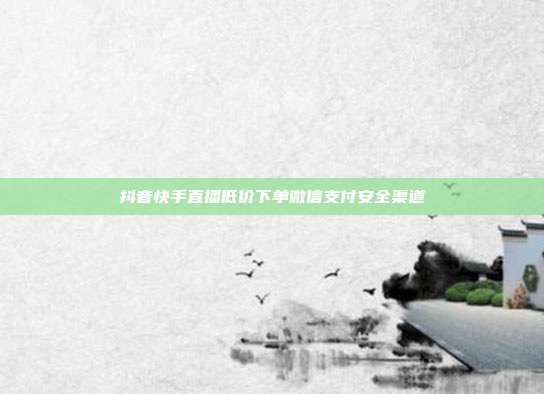 抖音快手直播低价下单微信支付安全渠道