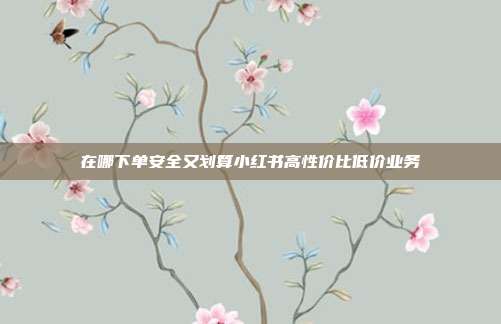 在哪下单安全又划算小红书高性价比低价业务