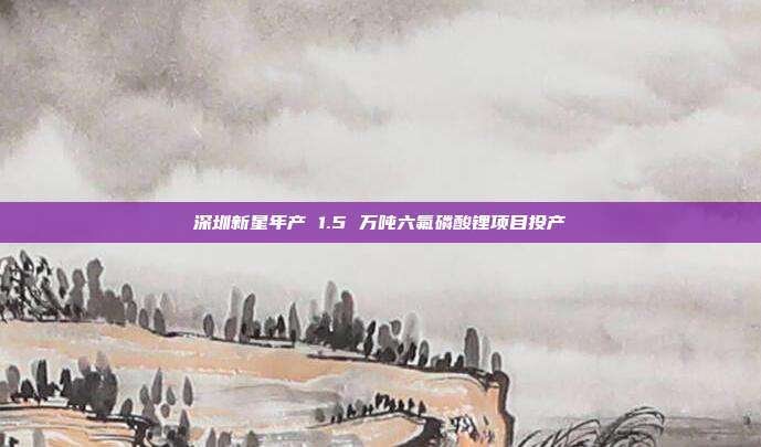深圳新星年产 1.5 万吨六氟磷酸锂项目投产