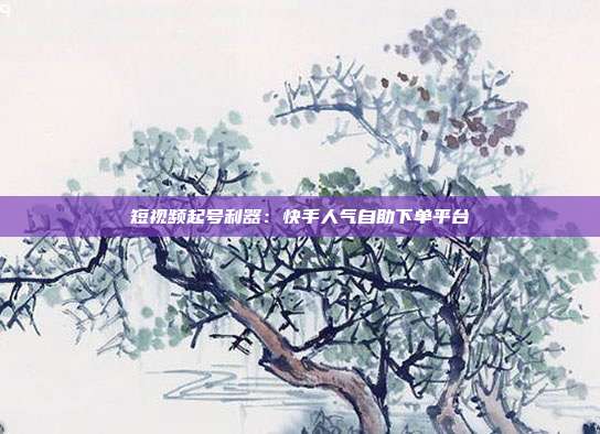 短视频起号利器：快手人气自助下单平台
