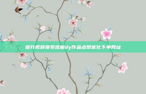 提升视频搜索流量dy作品点赞优化下单网址