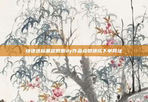 快速达标基础数据dy作品点赞速成下单网址