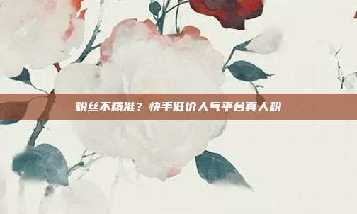粉丝不精准？快手低价人气平台真人粉