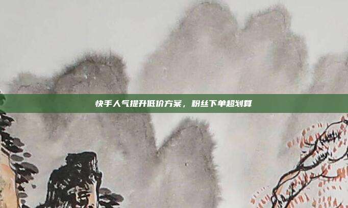 快手人气提升低价方案，粉丝下单超划算