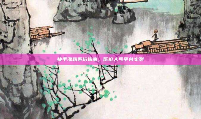 快手涨粉避坑指南，低价人气平台实测