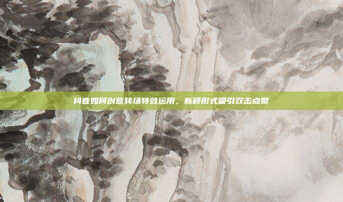 抖音如何创意转场特效运用，新颖形式吸引双击点赞