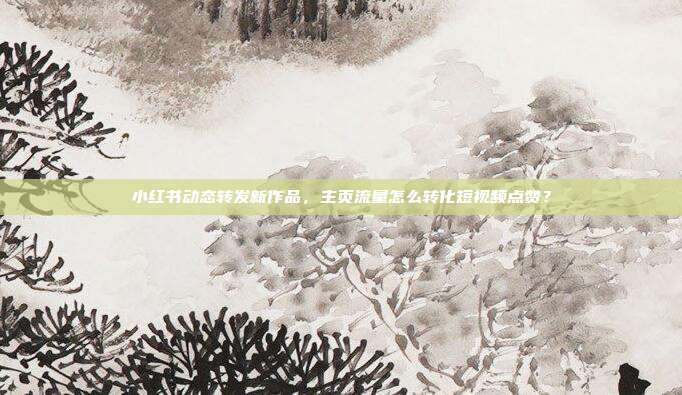 小红书动态转发新作品，主页流量怎么转化短视频点赞？