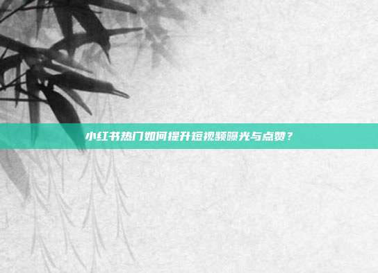 小红书热门如何提升短视频曝光与点赞？