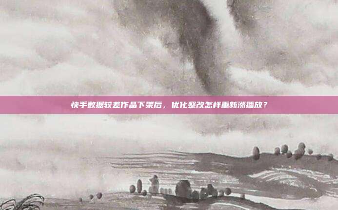 快手数据较差作品下架后，优化整改怎样重新涨播放？