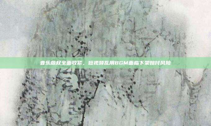 音乐版权全面收紧，短视频乱用BGM面临下架赔付风险