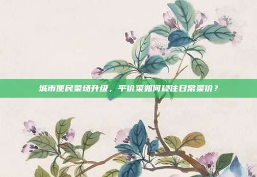 城市便民菜场升级，平价菜如何稳住日常菜价？