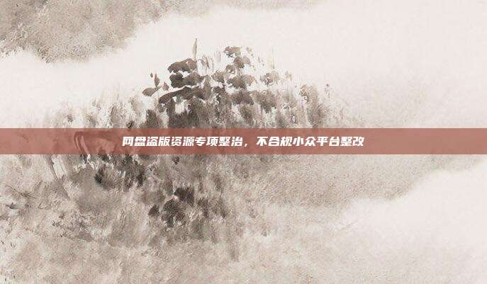 网盘盗版资源专项整治，不合规小众平台整改